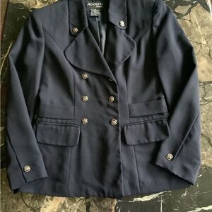 Vintage Adolfo Atelier Navy Blue Double Breasted Women’s Blazer size 10